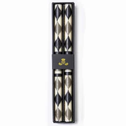 Online MacKenzie-Childs Marquee Dinner Candles - Black & Grey - Set Of 2