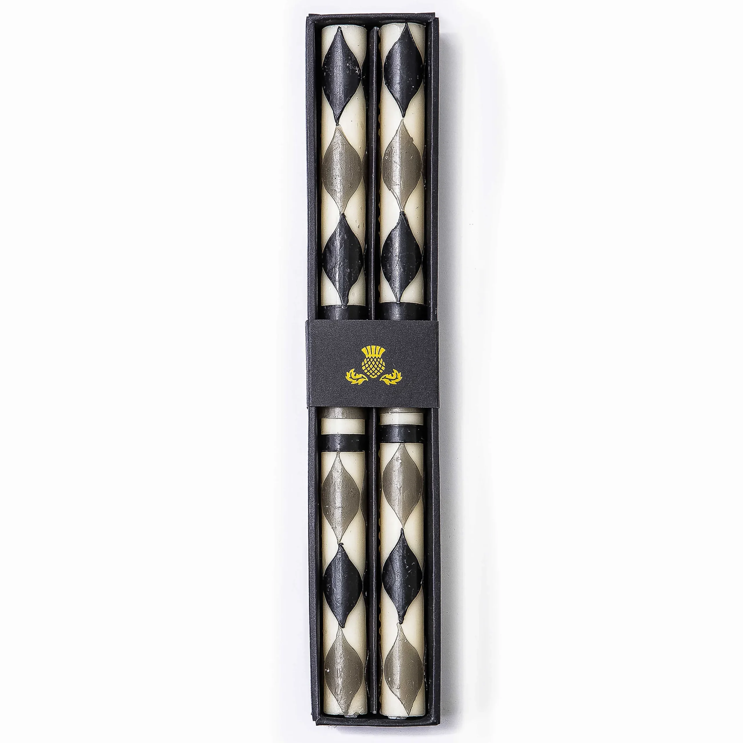 Online MacKenzie-Childs Marquee Dinner Candles - Black & Grey - Set Of 2