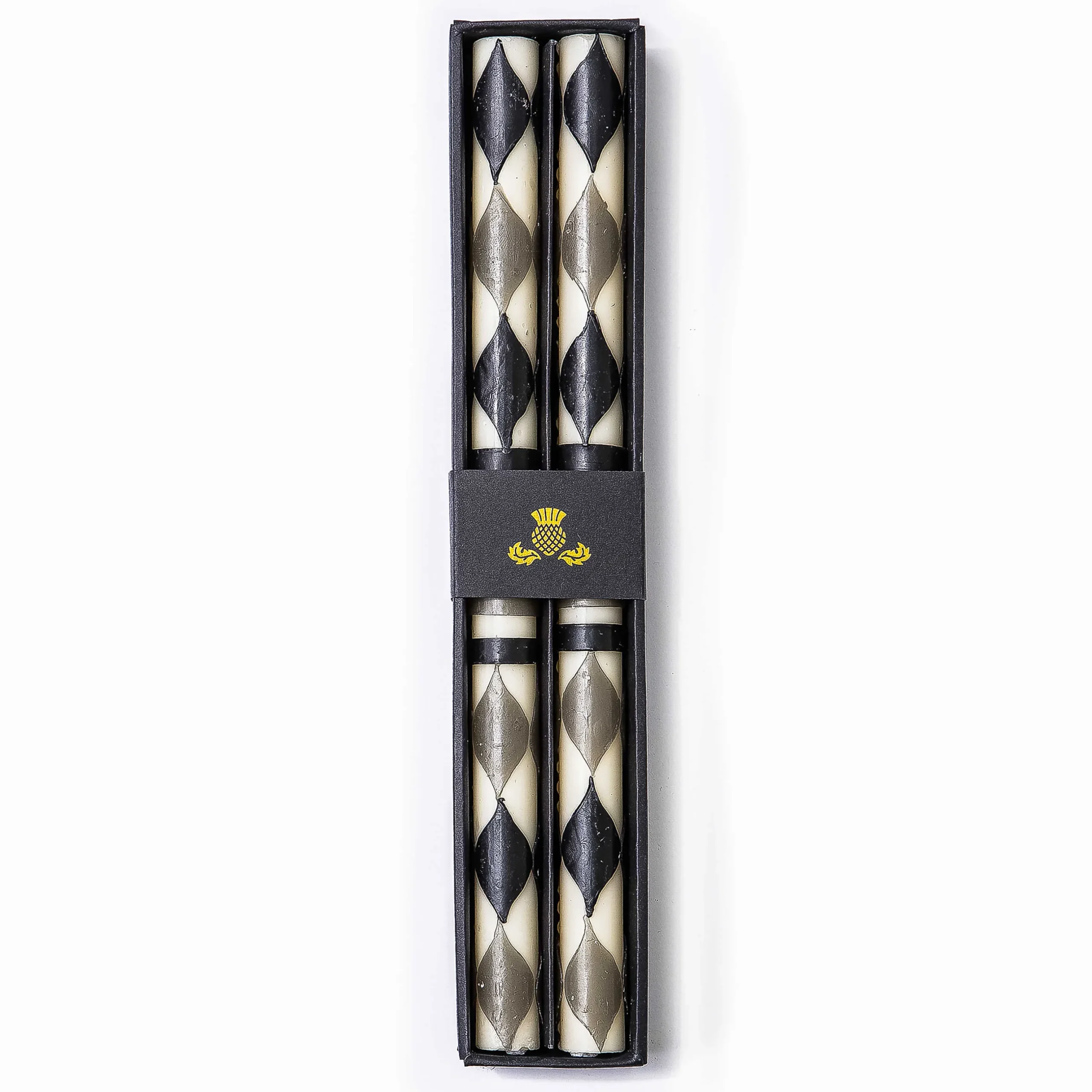 Online MacKenzie-Childs Marquee Dinner Candles - Black & Grey - Set Of 2