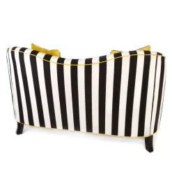 Outlet MacKenzie-Childs Marquee Loveseat - Chenille Black Stripe