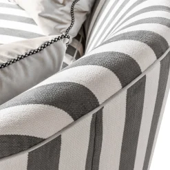Clearance MacKenzie-Childs Marquee Loveseat - Chenille Grey Stripe