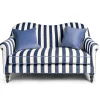Outlet MacKenzie-Childs Marquee Loveseat - Chenille Navy Stripe