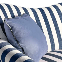 Outlet MacKenzie-Childs Marquee Loveseat - Chenille Navy Stripe