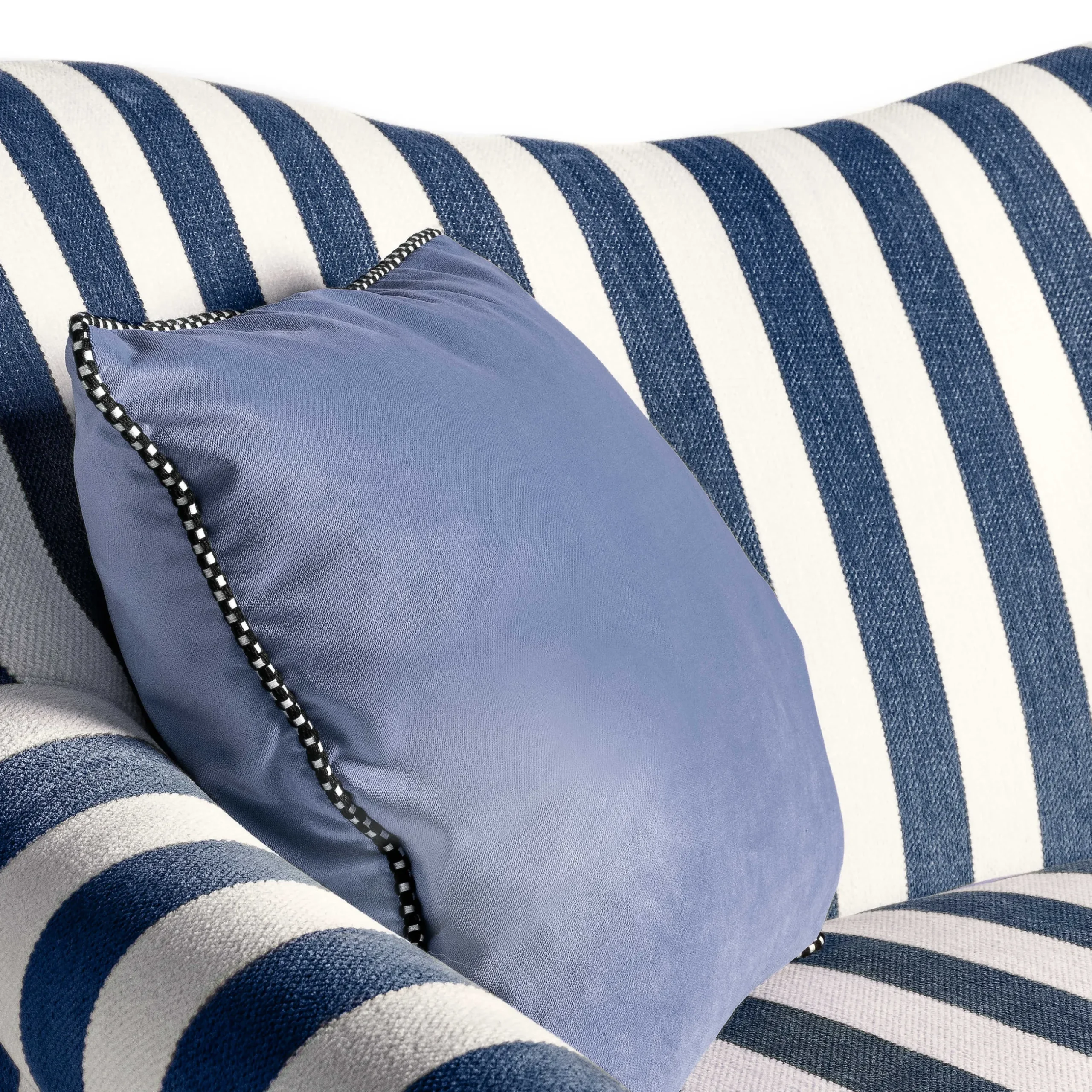 Outlet MacKenzie-Childs Marquee Loveseat - Chenille Navy Stripe