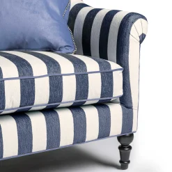 Outlet MacKenzie-Childs Marquee Loveseat - Chenille Navy Stripe
