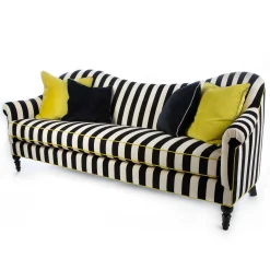 Best MacKenzie-Childs Marquee Sofa - Chenille Black Stripe