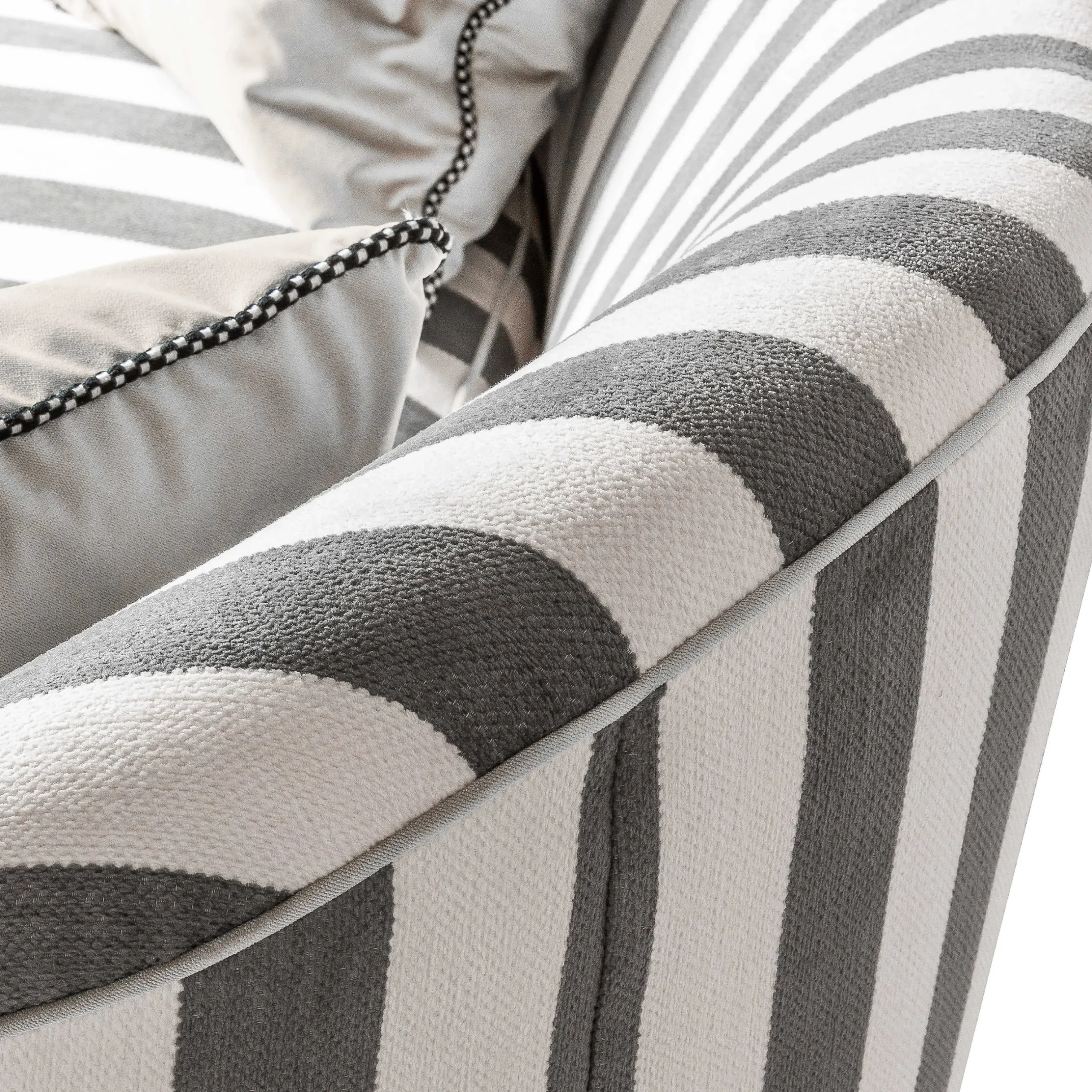 Online MacKenzie-Childs Marquee Sofa - Chenille Grey Stripe