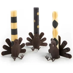 Online MacKenzie-Childs Mini Dinner Candles - Black & Gold - Set Of 6