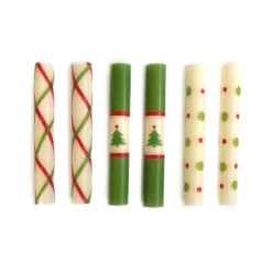MacKenzie-Childs Mini Dinner Candles - Noel - Set Of 6