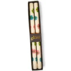 Hot MacKenzie-Childs Mod Flower Dinner Candles – Pastel – Set Of 2