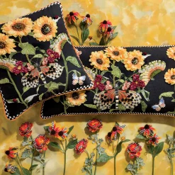 Hot MacKenzie-Childs Monarch Butterfly Square Pillow - Black