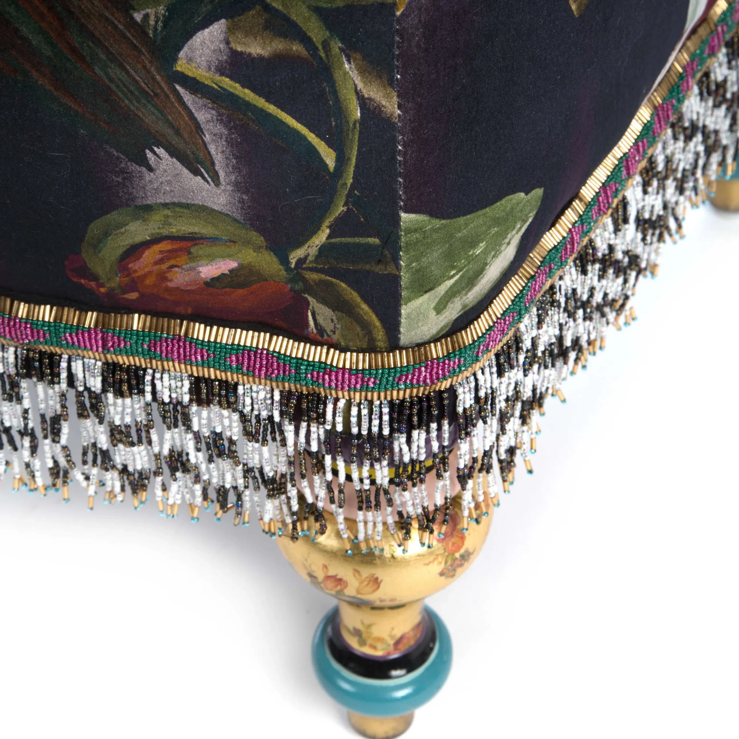 MacKenzie-Childs Moonlight Garden Rumor Has It Ottoman
