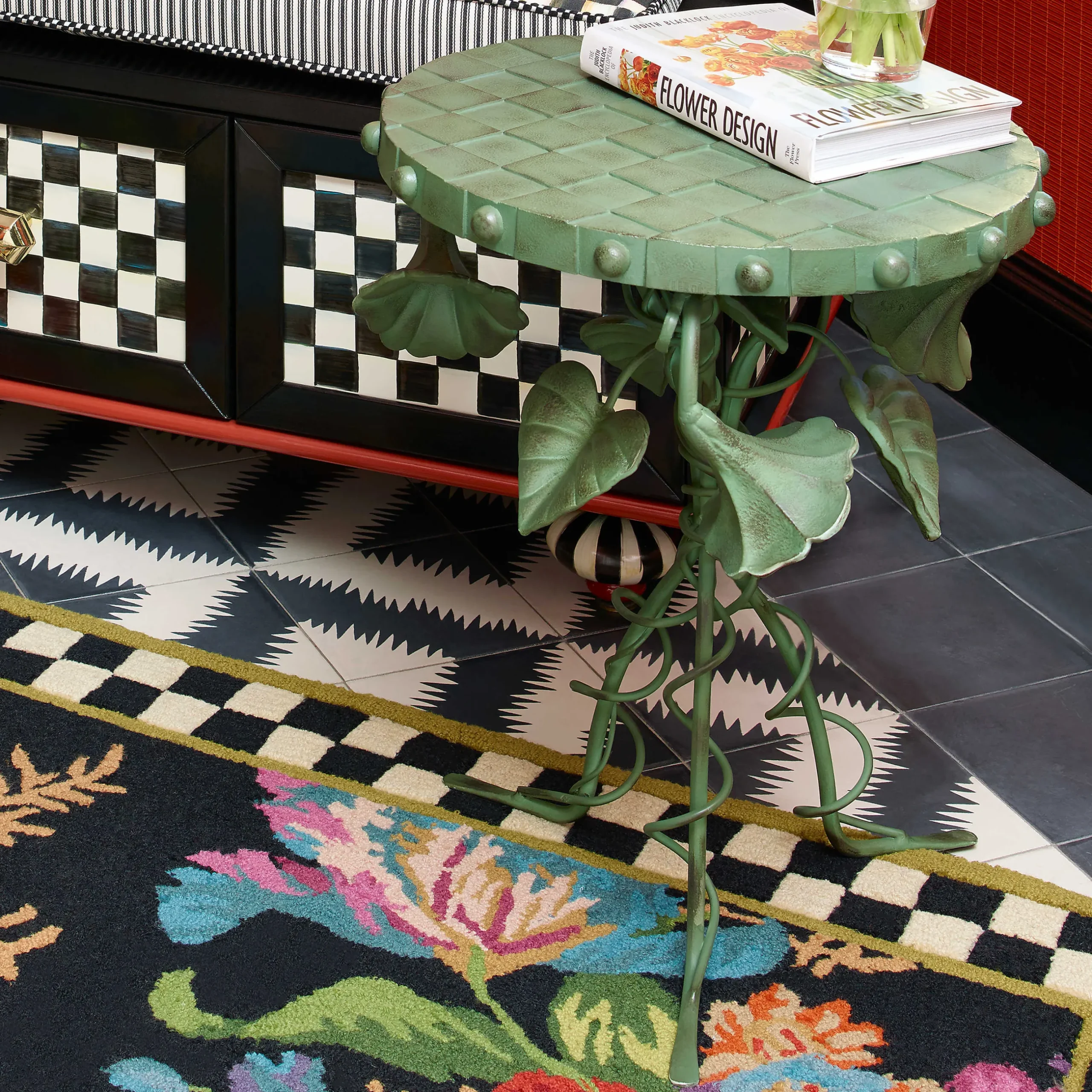 Clearance MacKenzie-Childs Morning Glory Accent Table