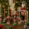 MacKenzie-Childs Multi Bands Dinner Candles - Red & Green - Set Of 2
