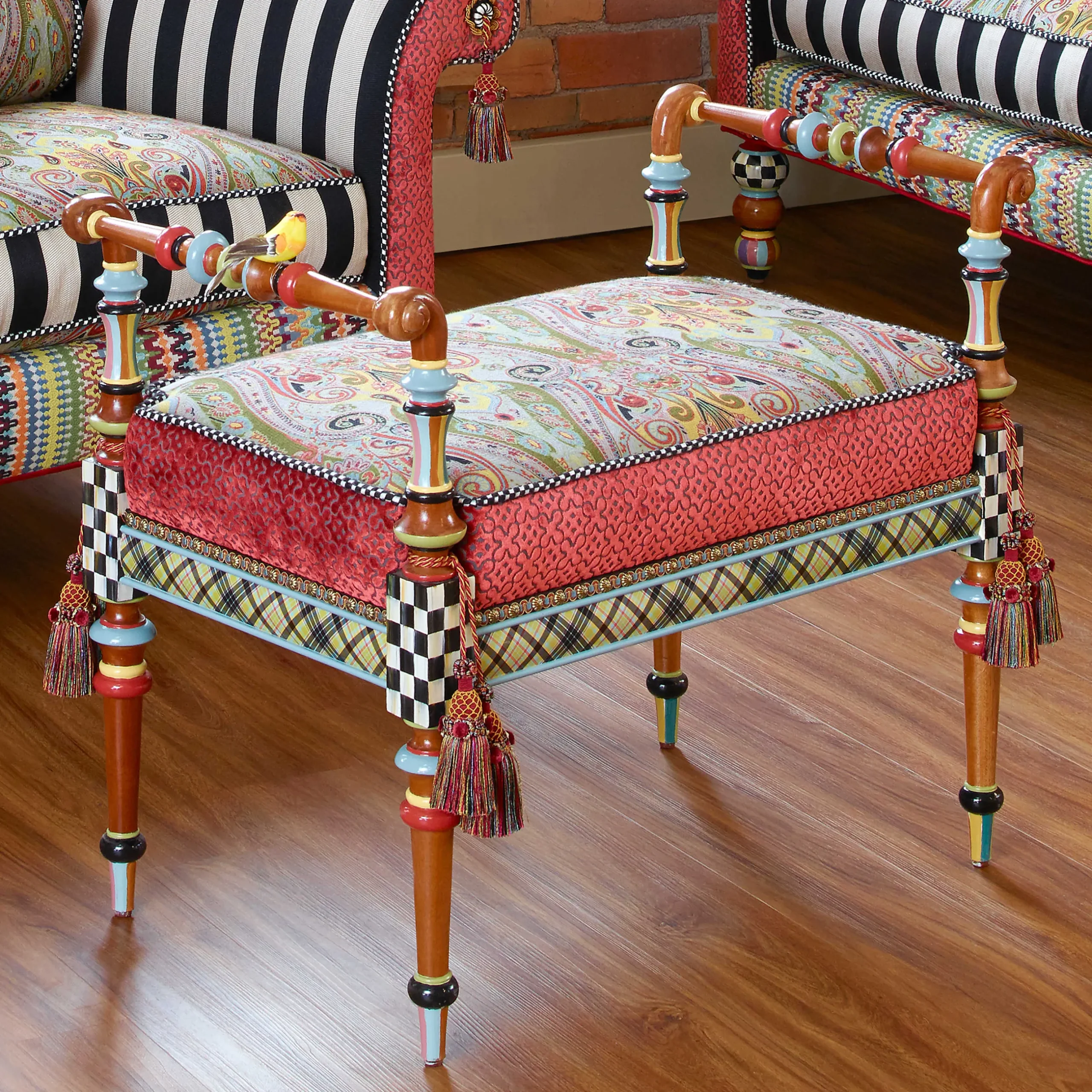 New MacKenzie-Childs Musette Bench - 2'