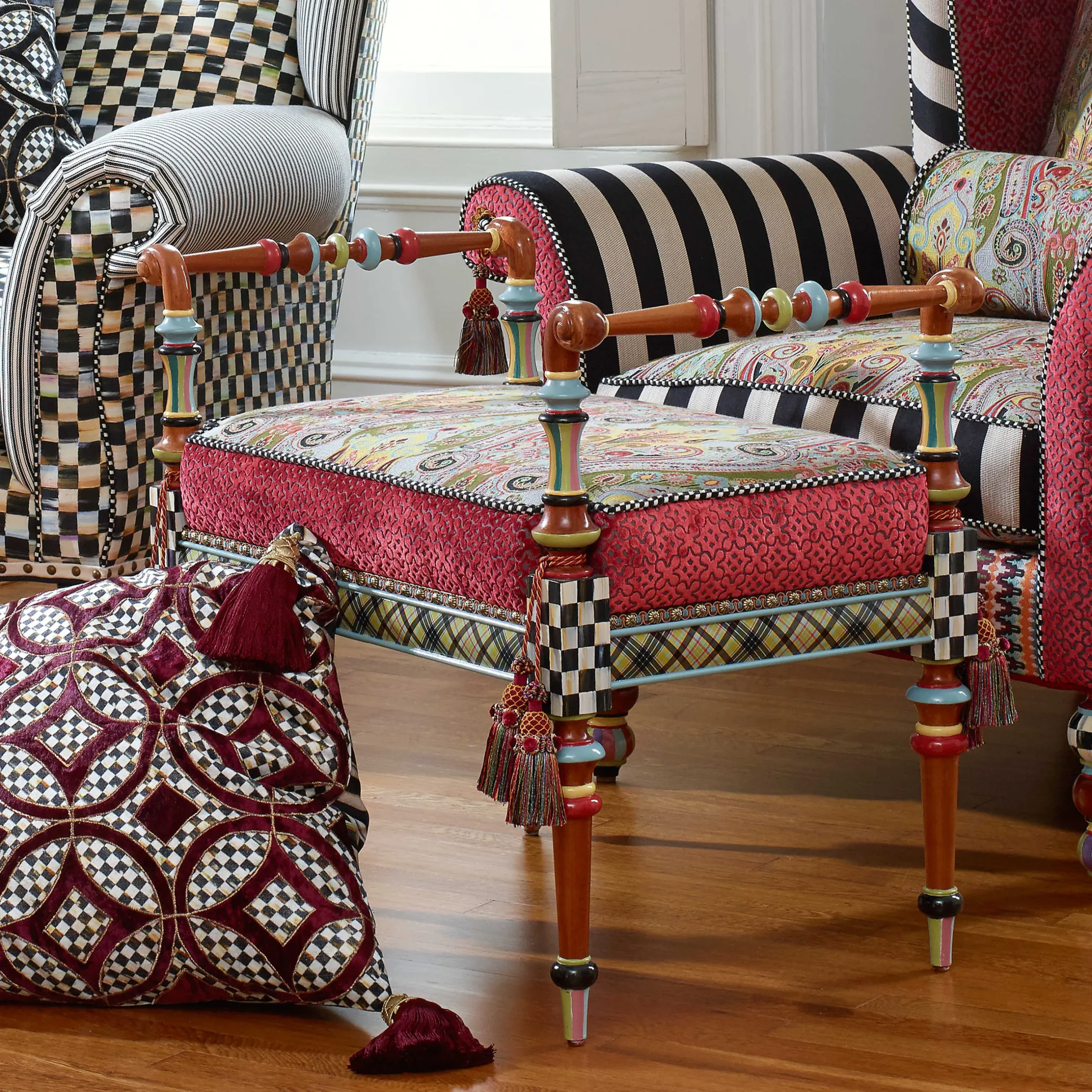 New MacKenzie-Childs Musette Bench - 2'