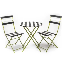 Outlet MacKenzie-Childs Outdoor Black & White Metal Bistro Table