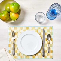 Best MacKenzie-Childs Parchment Check Cork Back Placemats - Set Of 4