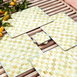 Best MacKenzie-Childs Parchment Check Cork Back Placemats - Set Of 4