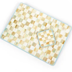 Best MacKenzie-Childs Parchment Check Cork Back Placemats - Set Of 4