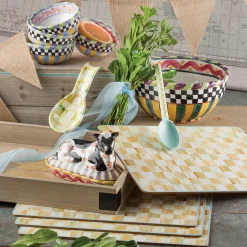 Best MacKenzie-Childs Parchment Check Cork Back Placemats - Set Of 4