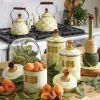 Outlet MacKenzie-Childs Parchment Check Enamel Canister - Large
