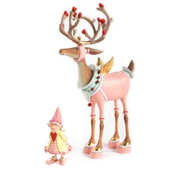 New MacKenzie-Childs Patience Brewster Dash Away Cupid Reindeer Figure