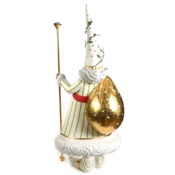 New MacKenzie-Childs Patience Brewster Dash Away Candlelight Santa Display Figure
