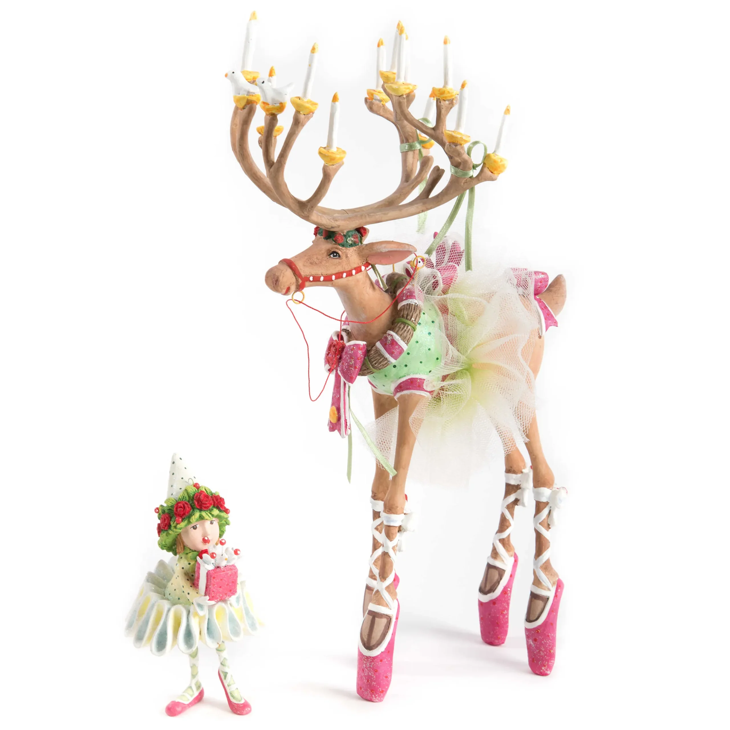 New MacKenzie-Childs Patience Brewster Dash Away Dancer Reindeer Figure