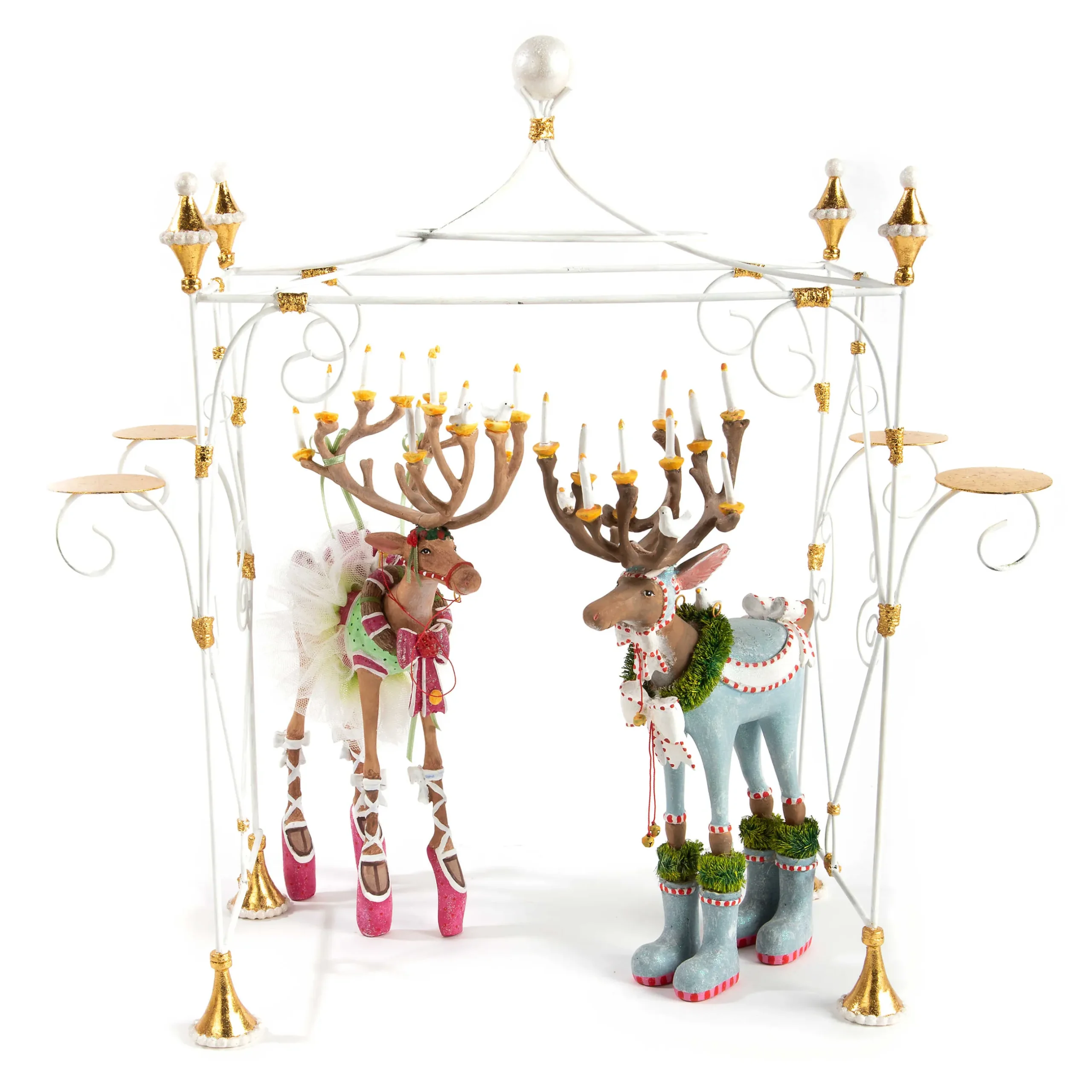 New MacKenzie-Childs Patience Brewster Dash Away Dancer Reindeer Figure