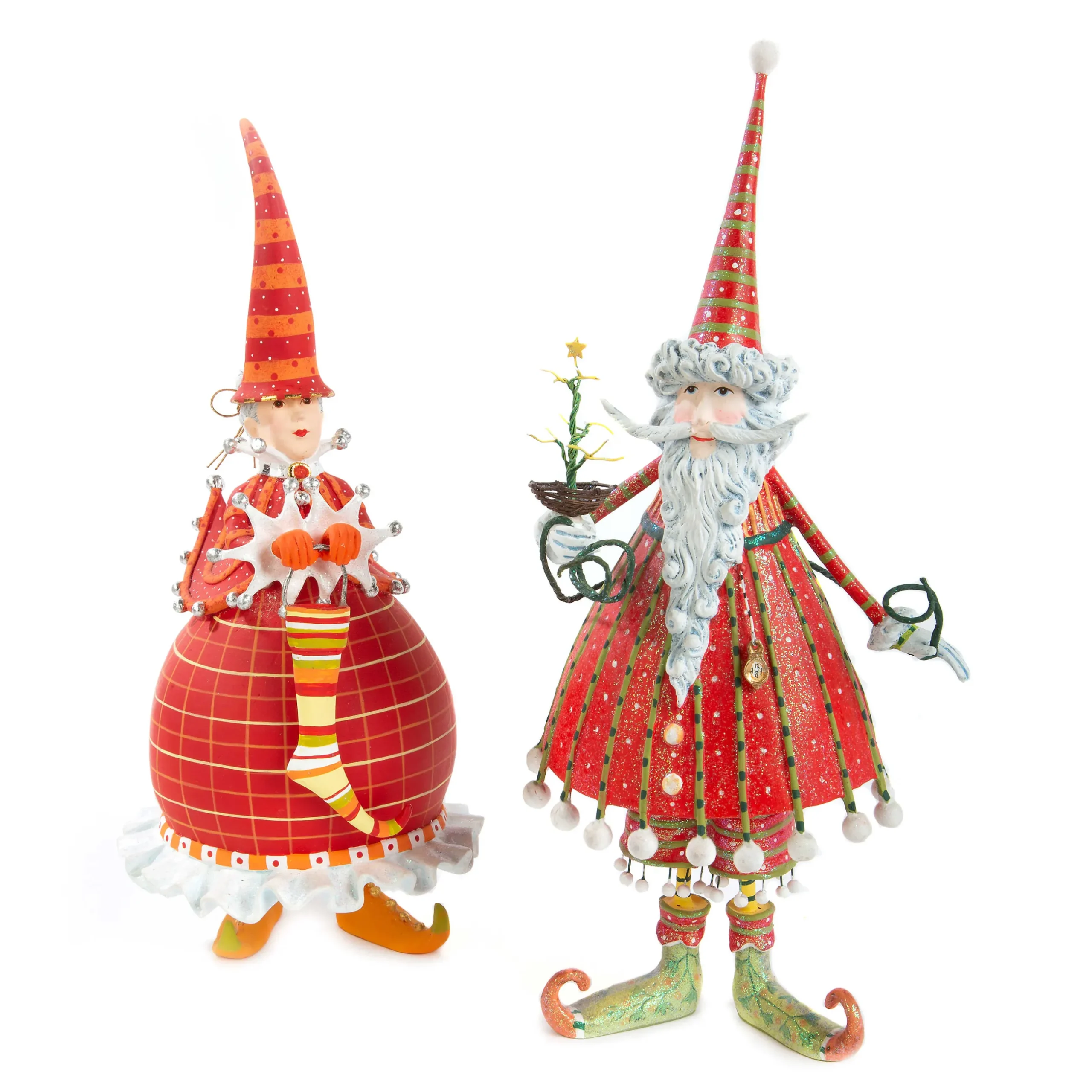 Best MacKenzie-Childs Patience Brewster Dash Away Red Mrs. Santa Figure