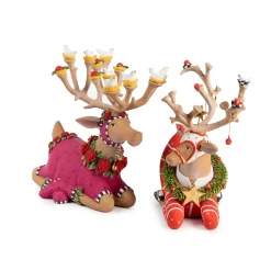 Hot MacKenzie-Childs Patience Brewster Dash Away Sitting Prancer Reindeer Figure