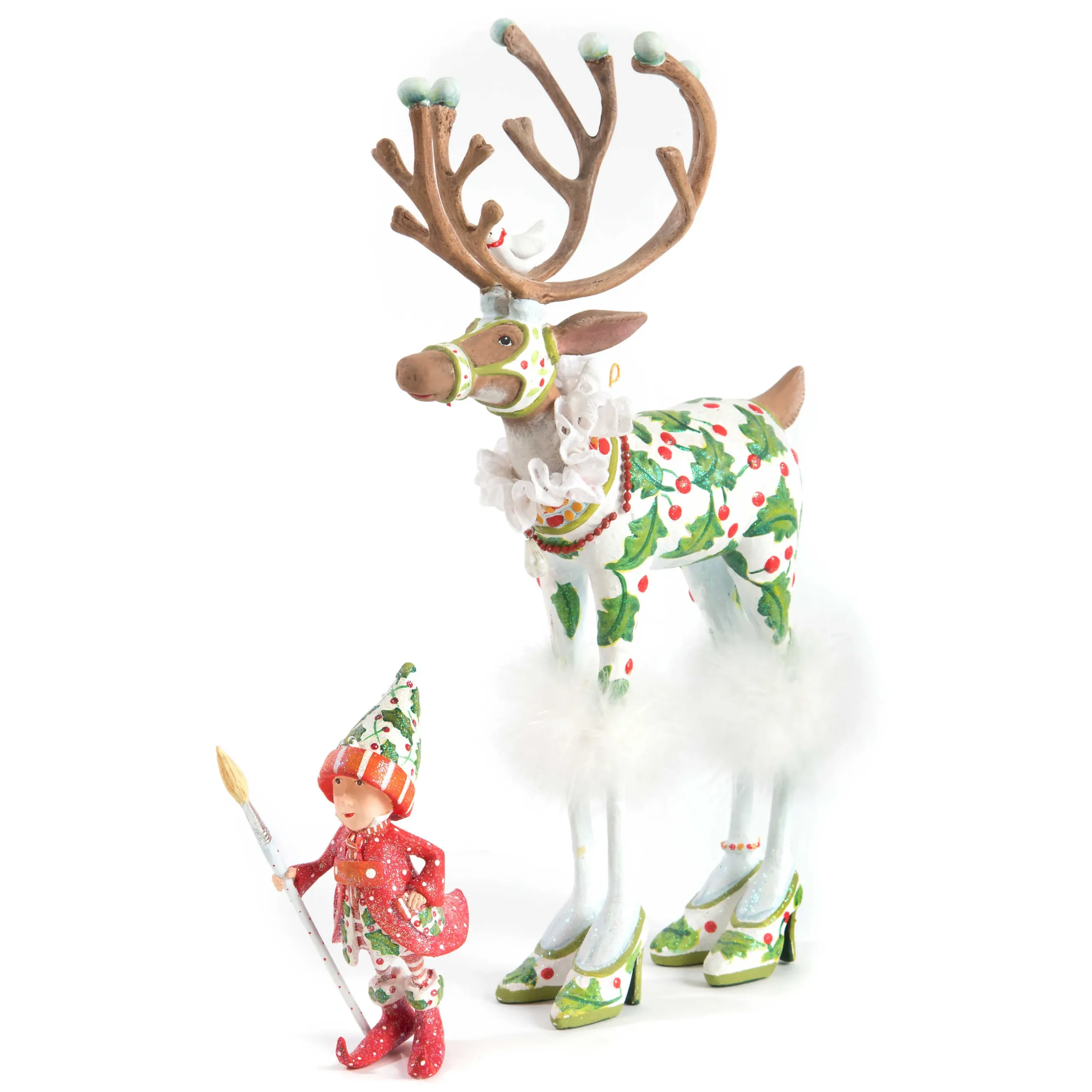 New MacKenzie-Childs Patience Brewster Dash Away Vixen Reindeer Figure