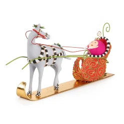 Hot MacKenzie-Childs Patience Brewster Jingle Bells Sleigh With Shoe Figure