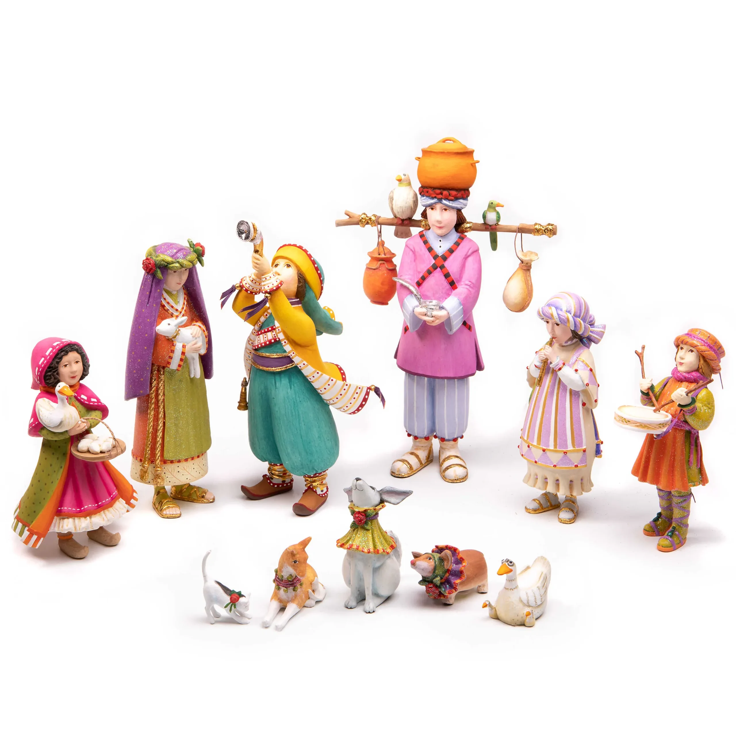 Hot MacKenzie-Childs Patience Brewster Nativity Manger Figures Set