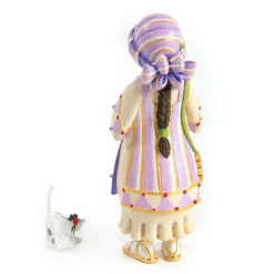New MacKenzie-Childs Patience Brewster Nativity Piping Girl With Kitten Figures