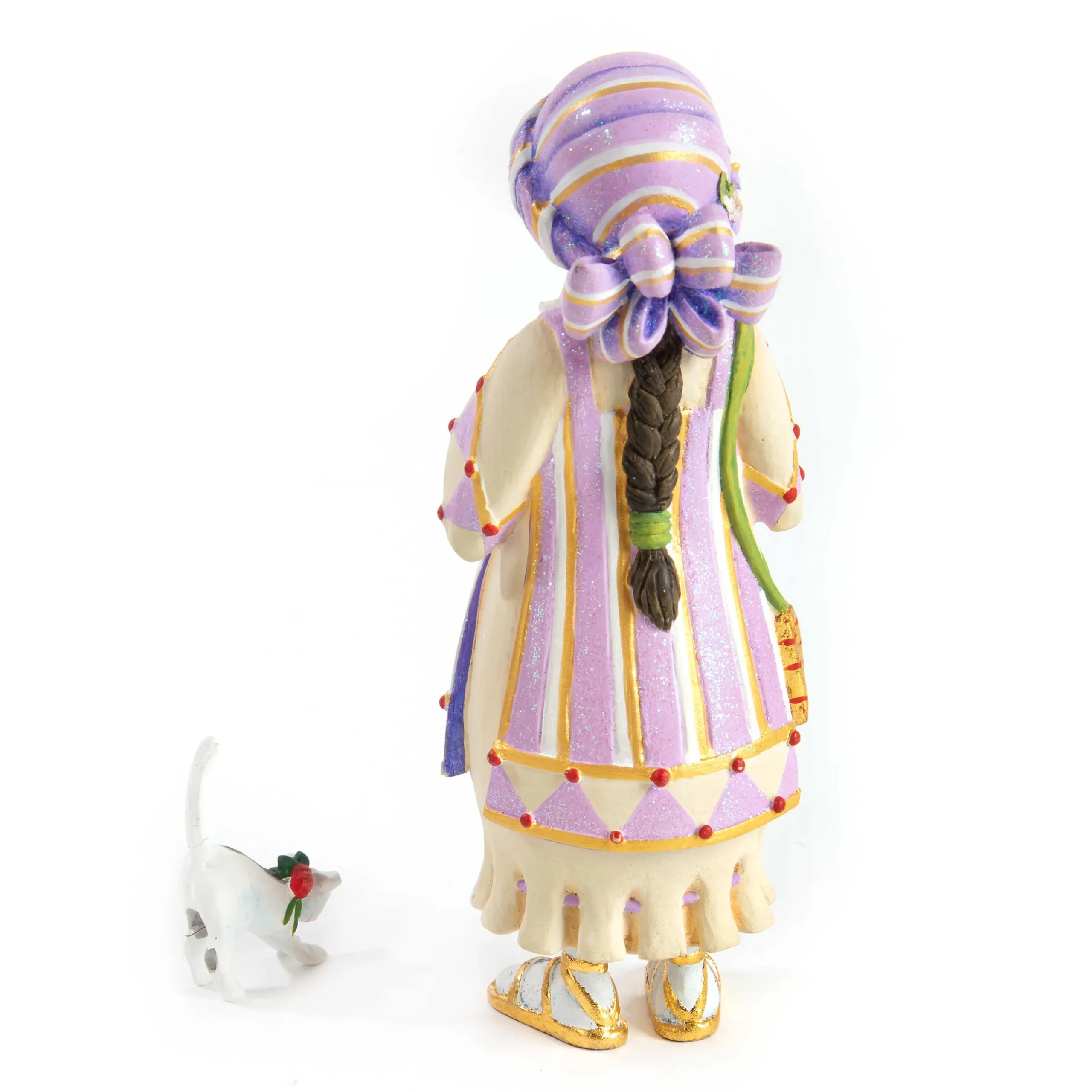 New MacKenzie-Childs Patience Brewster Nativity Piping Girl With Kitten Figures