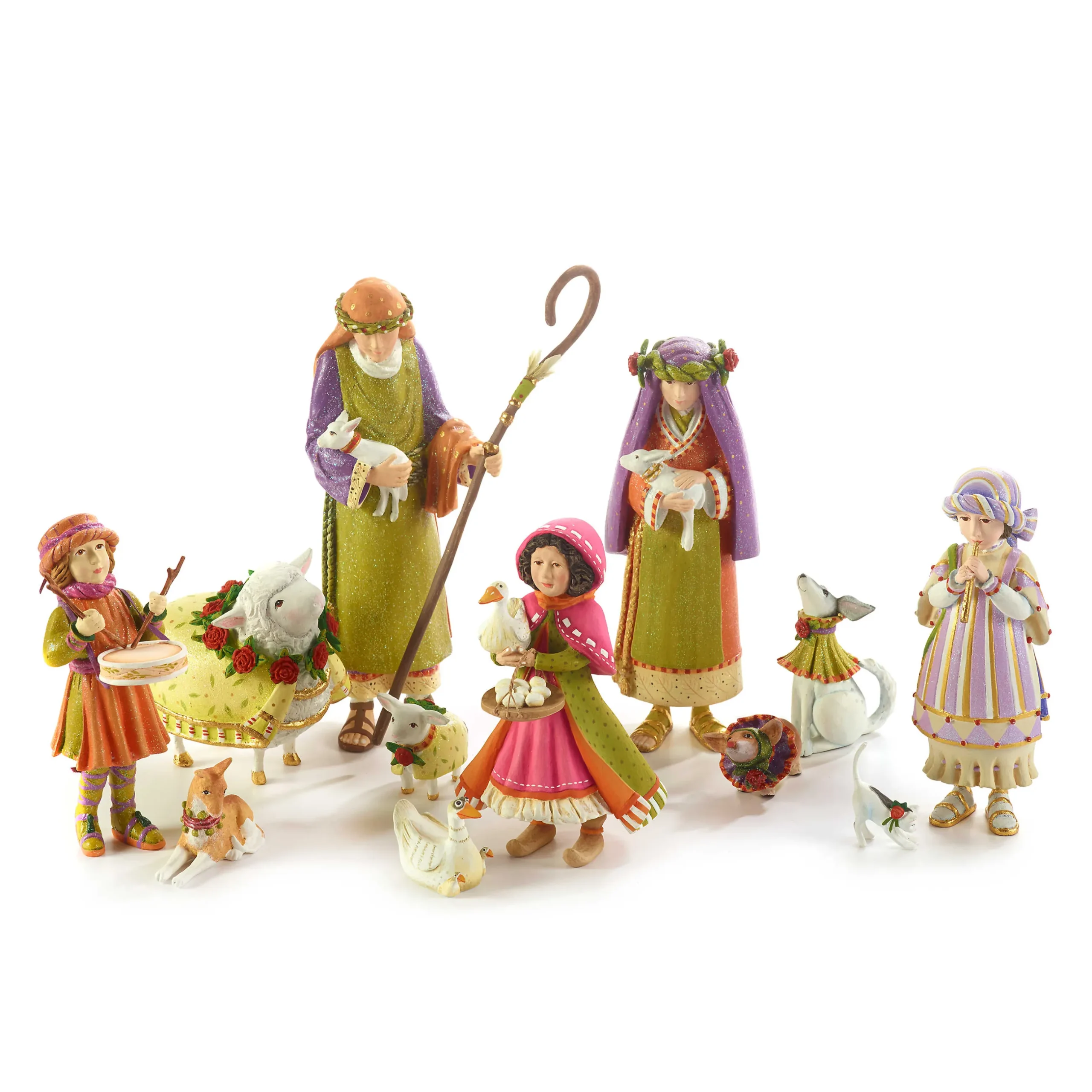 Hot MacKenzie-Childs Patience Brewster Nativity Shepherdess With Dog Figures