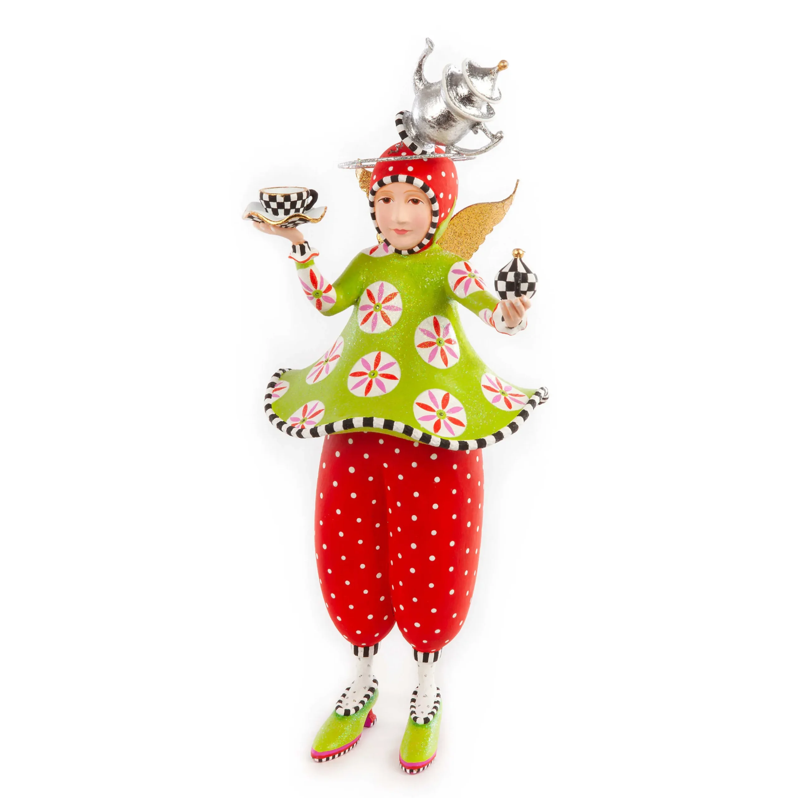 New MacKenzie-Childs Patience Brewster Paradise In A Cup Angel Figure