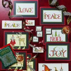 Clearance MacKenzie-Childs Patience Brewster Season'S Greetings! Cork Back Placemats - Set Of 4
