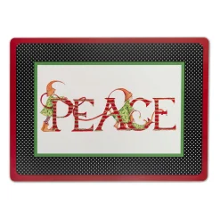 Clearance MacKenzie-Childs Patience Brewster Season'S Greetings! Cork Back Placemats - Set Of 4