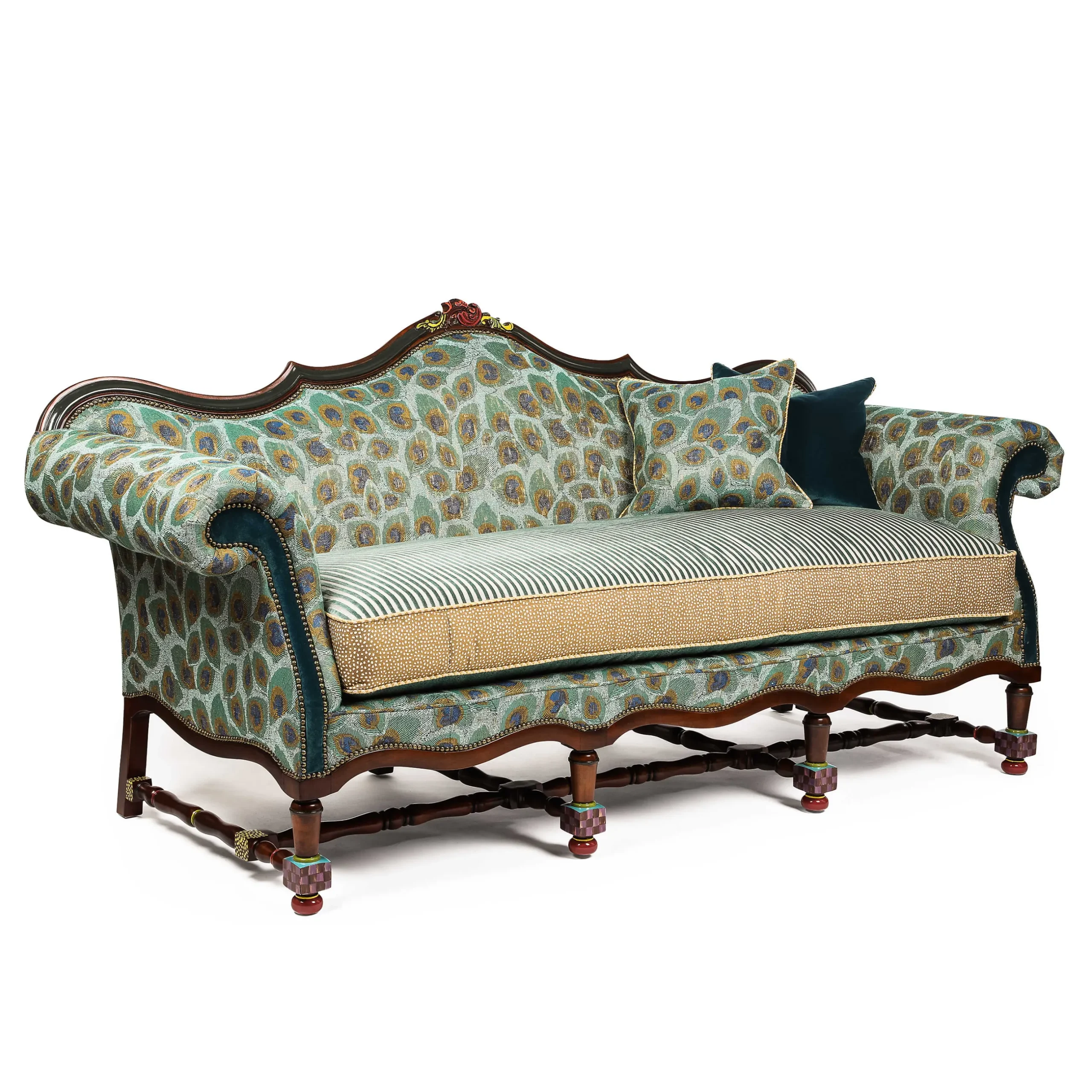 MacKenzie-Childs Peacock Sofa