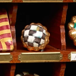 Clearance MacKenzie-Childs Petit Four Round Knob - Courtly Check