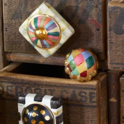 Discount MacKenzie-Childs Petit Four Round Knob - Harlequin