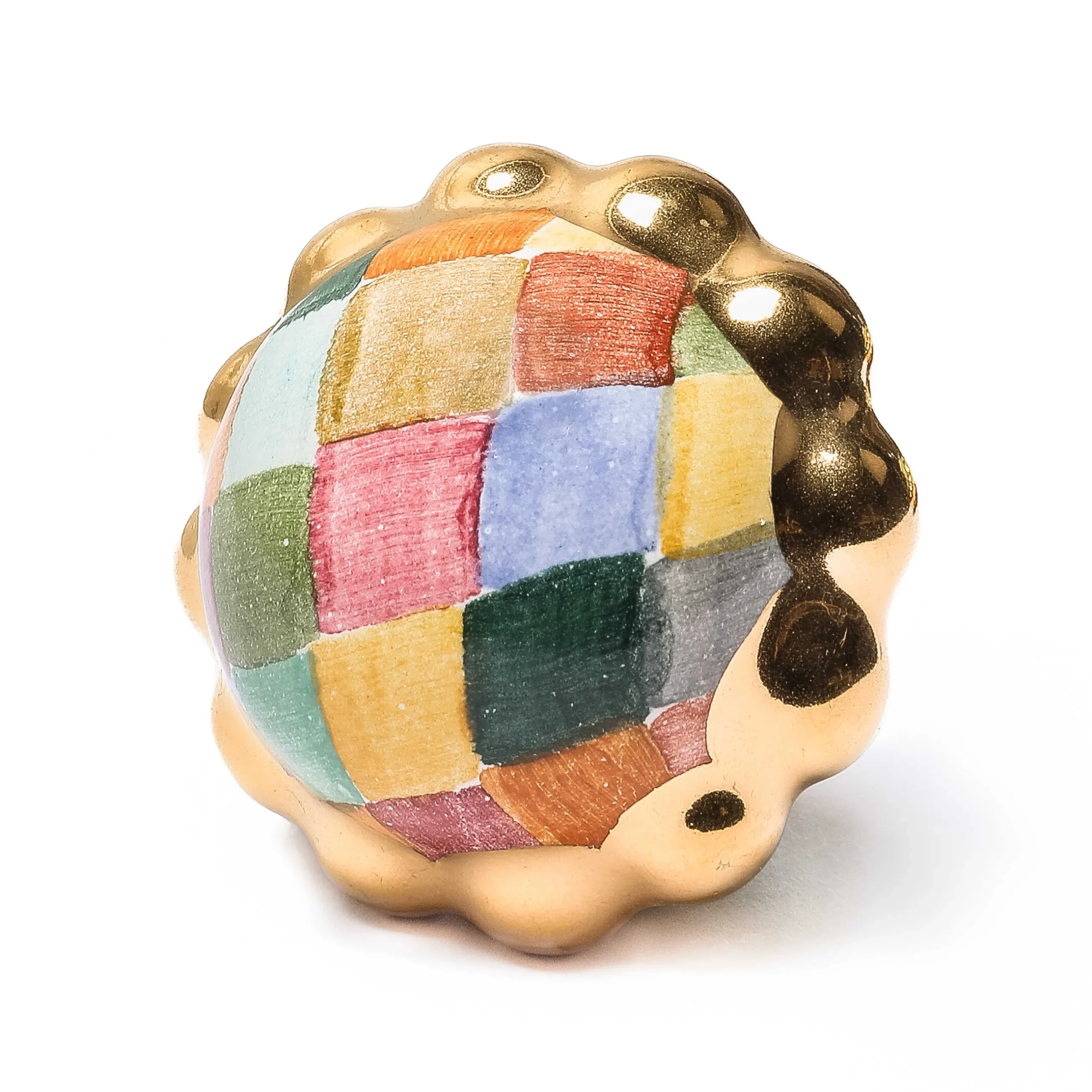 Discount MacKenzie-Childs Petit Four Round Knob - Harlequin