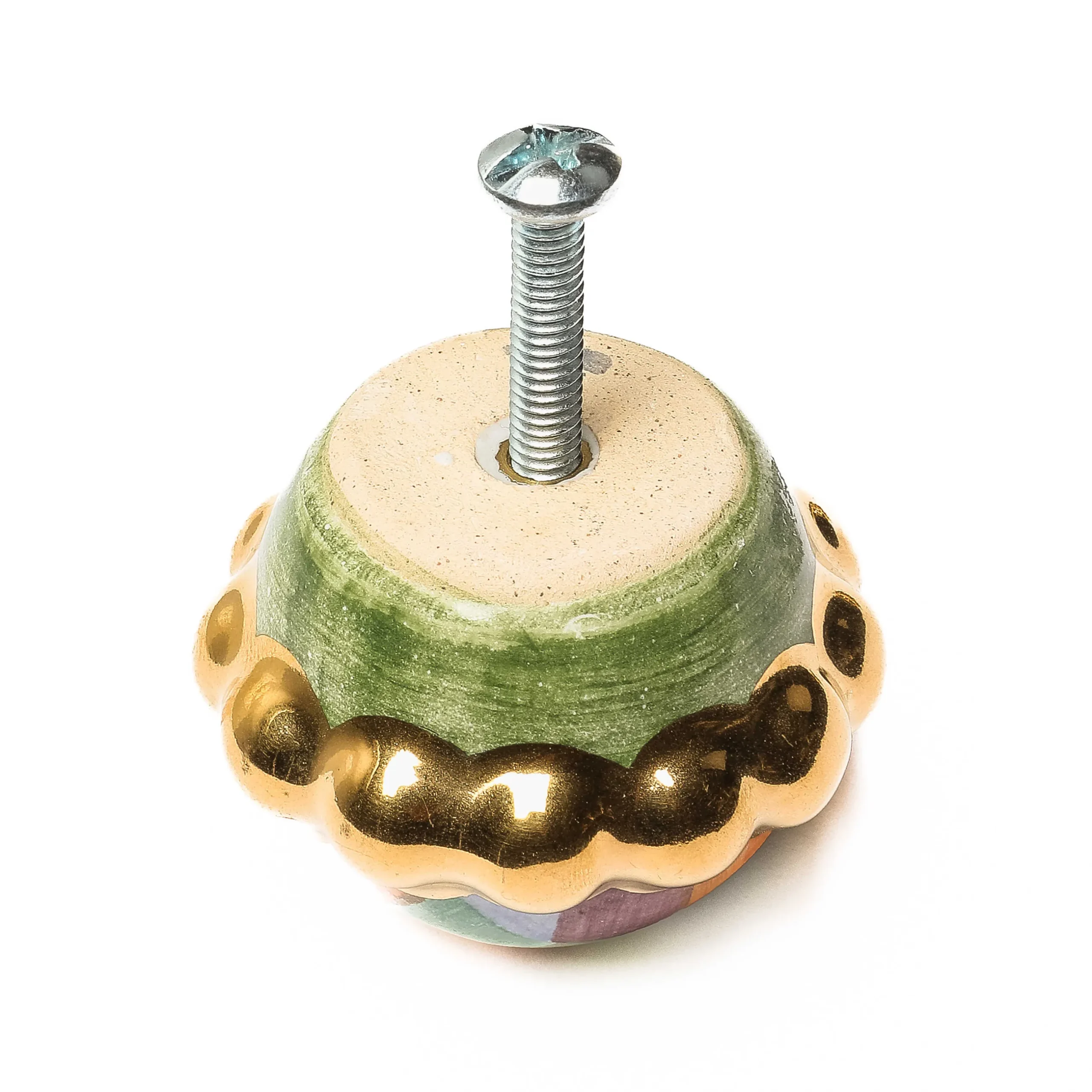 Discount MacKenzie-Childs Petit Four Round Knob - Harlequin