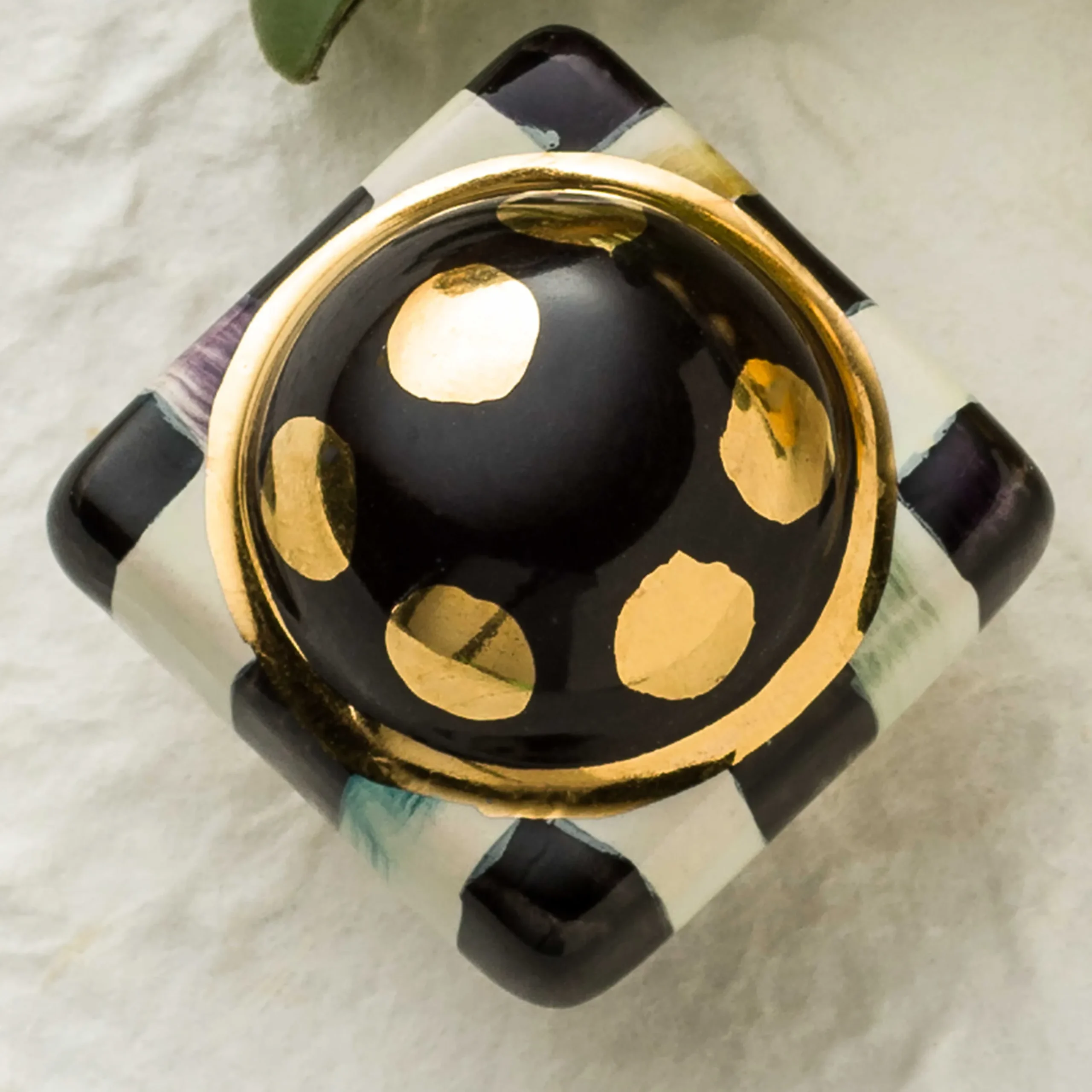 Discount MacKenzie-Childs Petit Four Square Knob - Courtly Check