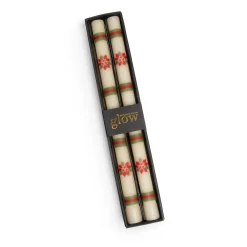 Outlet MacKenzie-Childs Poinsettia Dinner Candles - Set Of 2