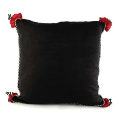 Online MacKenzie-Childs Poppy Square Pillow - Black