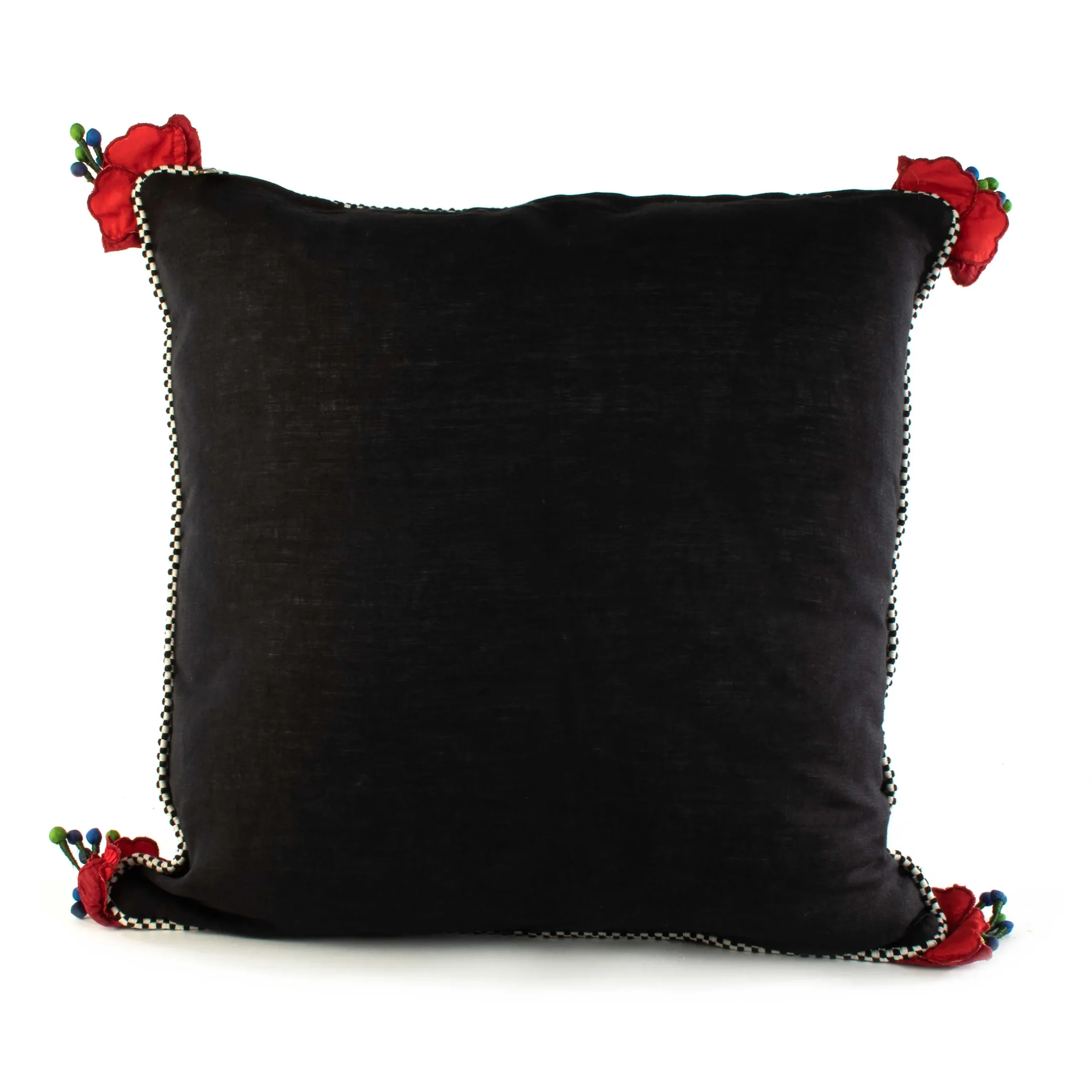 Online MacKenzie-Childs Poppy Square Pillow - Black